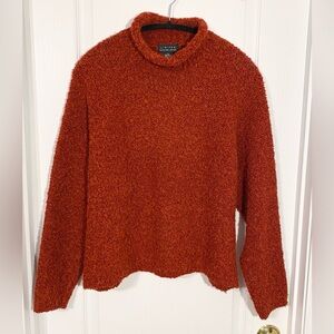 90s Limited Boucle Knit Sweater Hong Kong Made Vintage Rust L